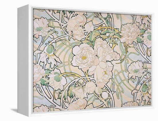 Peonies, 1897-Alphonse Mucha-Framed Premier Image Canvas