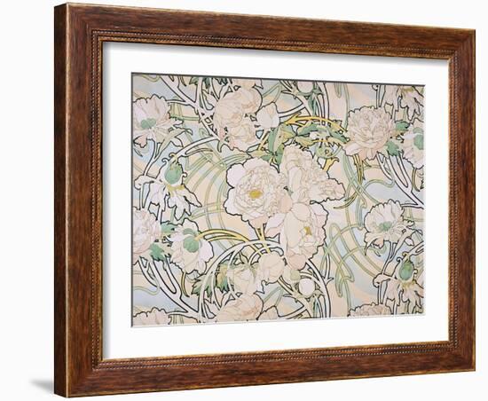 Peonies, 1897-Alphonse Mucha-Framed Premium Giclee Print