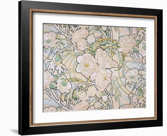 Peonies, 1897-Alphonse Mucha-Framed Premium Giclee Print