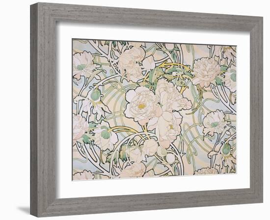 Peonies, 1897-Alphonse Mucha-Framed Giclee Print