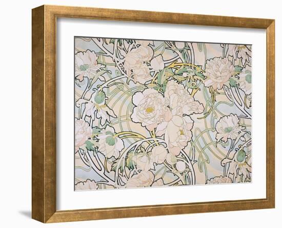 Peonies, 1897-Alphonse Mucha-Framed Giclee Print