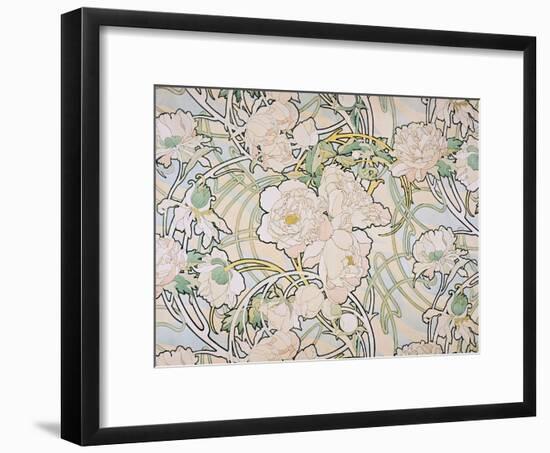 Peonies, 1897-Alphonse Mucha-Framed Giclee Print