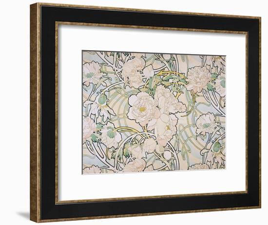 Peonies, 1897-Alphonse Mucha-Framed Giclee Print