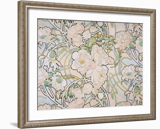 Peonies, 1897-Alphonse Mucha-Framed Giclee Print