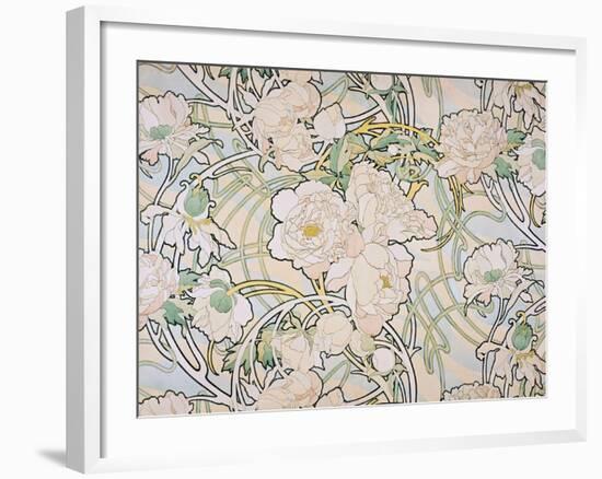 Peonies, 1897-Alphonse Mucha-Framed Giclee Print