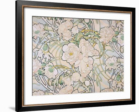 Peonies, 1897-Alphonse Mucha-Framed Giclee Print