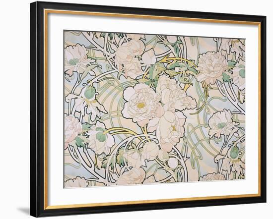 Peonies, 1897-Alphonse Mucha-Framed Giclee Print