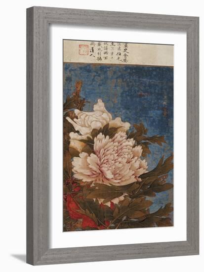 Peonies, Active Mid-14th Century-Shi Gang-Framed Premium Giclee Print