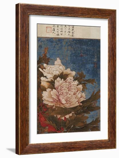 Peonies, Active Mid-14th Century-Shi Gang-Framed Giclee Print