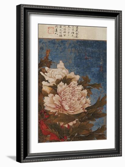 Peonies, Active Mid-14th Century-Shi Gang-Framed Giclee Print