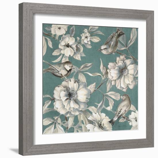 Peonies And Birds-Lanie Loreth-Framed Art Print