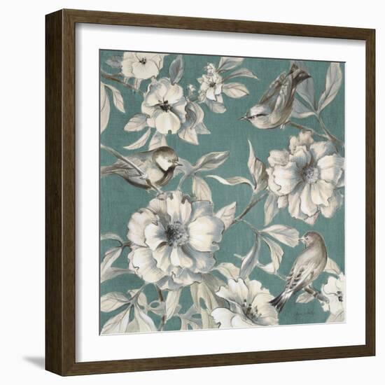 Peonies And Birds-Lanie Loreth-Framed Art Print