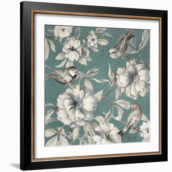 Peonies And Birds-Lanie Loreth-Framed Art Print