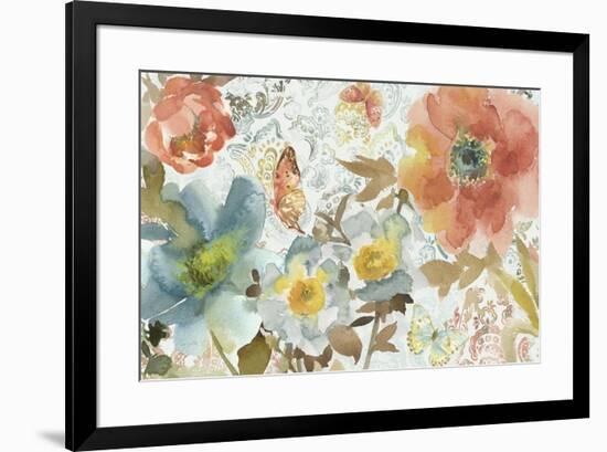 Peonies And Butterfly-Marietta Cohen Art and Design-Framed Giclee Print