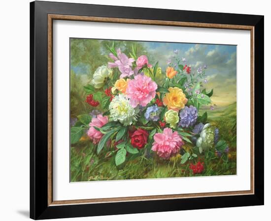 Peonies and Hydrangea-Albert Williams-Framed Giclee Print