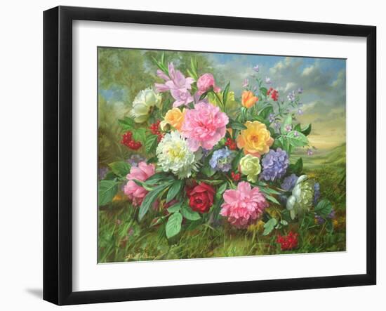 Peonies and Hydrangea-Albert Williams-Framed Giclee Print