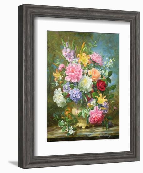 Peonies and Mixed Flowers-Albert Williams-Framed Giclee Print
