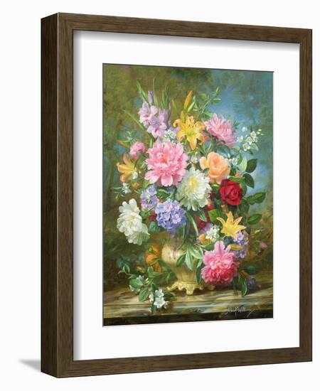 Peonies and Mixed Flowers-Albert Williams-Framed Giclee Print