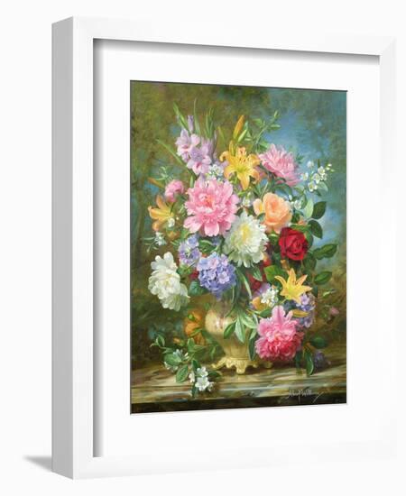 Peonies and Mixed Flowers-Albert Williams-Framed Giclee Print