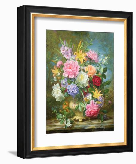 Peonies and Mixed Flowers-Albert Williams-Framed Giclee Print