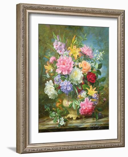 Peonies and Mixed Flowers-Albert Williams-Framed Giclee Print