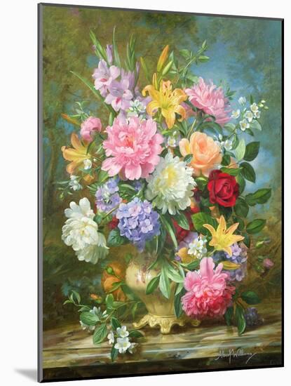 Peonies and Mixed Flowers-Albert Williams-Mounted Giclee Print