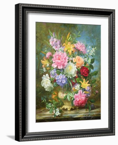 Peonies and Mixed Flowers-Albert Williams-Framed Giclee Print