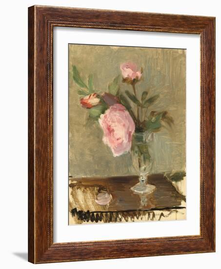 Peonies, C.1869 (Oil on Canvas)-Berthe Morisot-Framed Giclee Print