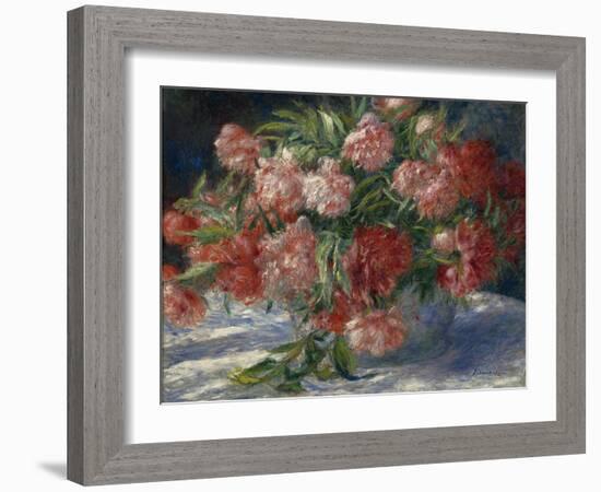 Peonies, C.1880 (Oil on Canvas)-Pierre Auguste Renoir-Framed Giclee Print