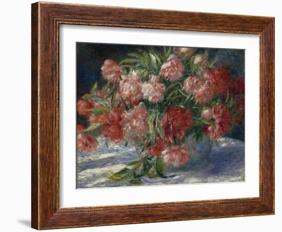 Peonies, C.1880 (Oil on Canvas)-Pierre Auguste Renoir-Framed Giclee Print