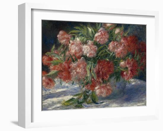 Peonies, C.1880 (Oil on Canvas)-Pierre Auguste Renoir-Framed Giclee Print