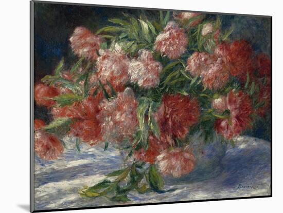 Peonies, C.1880 (Oil on Canvas)-Pierre Auguste Renoir-Mounted Giclee Print