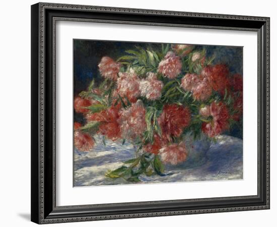 Peonies, C.1880 (Oil on Canvas)-Pierre Auguste Renoir-Framed Giclee Print