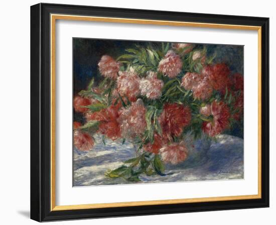 Peonies, C.1880 (Oil on Canvas)-Pierre Auguste Renoir-Framed Giclee Print