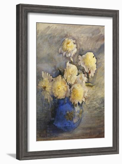 Peonies in a Blue Vase-Rose Maynard Barton-Framed Giclee Print
