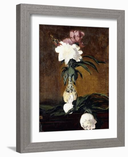 Peonies in a Bottle, 1864-Edouard Manet-Framed Giclee Print