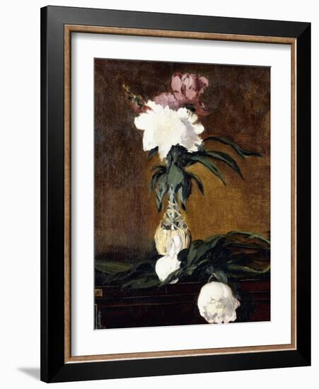 Peonies in a Bottle, 1864-Edouard Manet-Framed Giclee Print