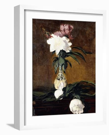 Peonies in a Bottle, 1864-Edouard Manet-Framed Giclee Print