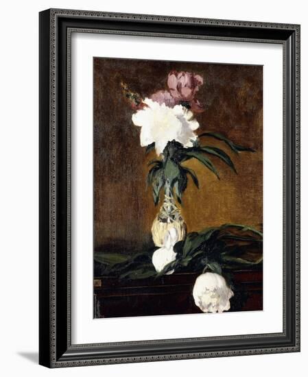 Peonies in a Bottle, 1864-Edouard Manet-Framed Giclee Print