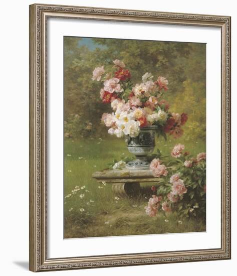 Peonies in a Wild Garden-Louis Marie Lemaire-Framed Premium Giclee Print