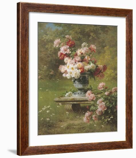 Peonies in a Wild Garden-Louis Marie Lemaire-Framed Premium Giclee Print