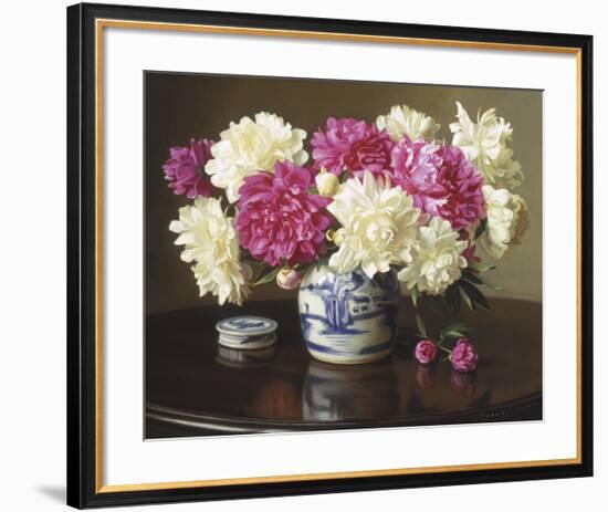 Peonies in Ginger Jar-Evan Wilson-Framed Art Print