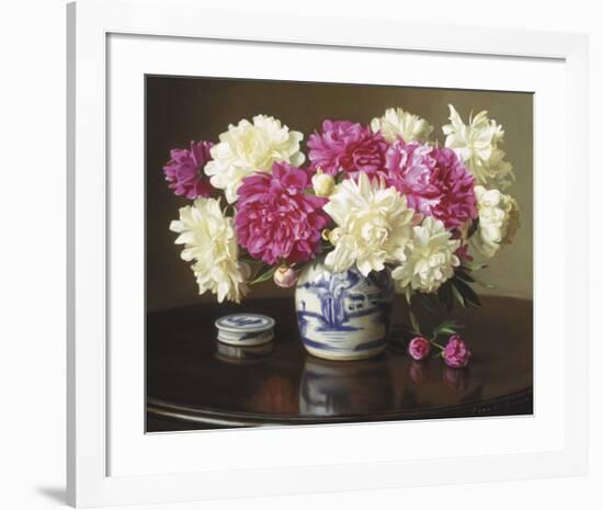 Peonies in Ginger Jar-Evan Wilson-Framed Art Print