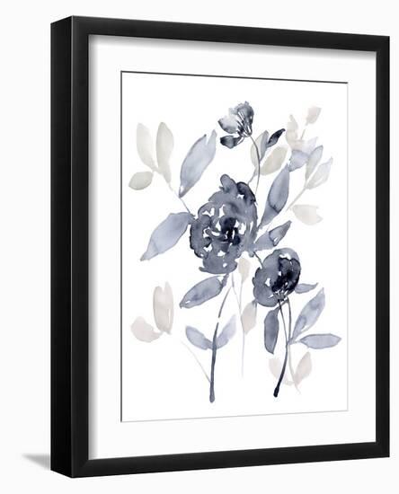 Peonies in Grey I-Jennifer Goldberger-Framed Art Print