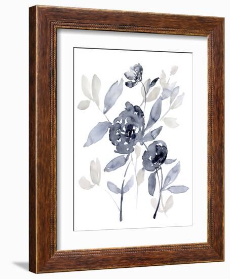 Peonies in Grey I-Jennifer Goldberger-Framed Art Print