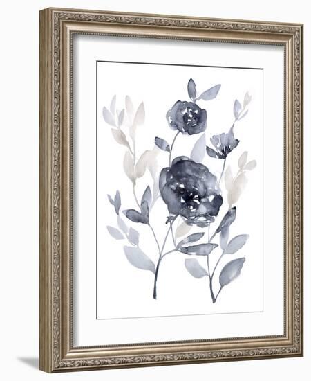 Peonies in Grey II-Jennifer Goldberger-Framed Art Print