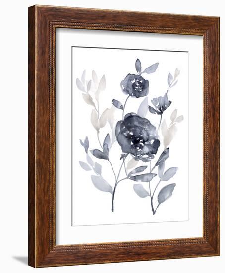 Peonies in Grey II-Jennifer Goldberger-Framed Art Print