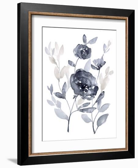 Peonies in Grey II-Jennifer Goldberger-Framed Art Print