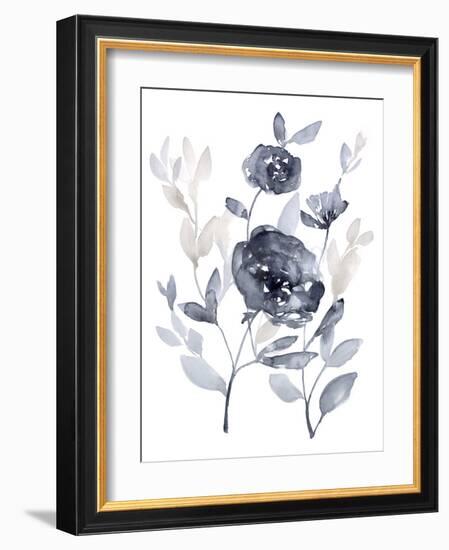 Peonies in Grey II-Jennifer Goldberger-Framed Art Print