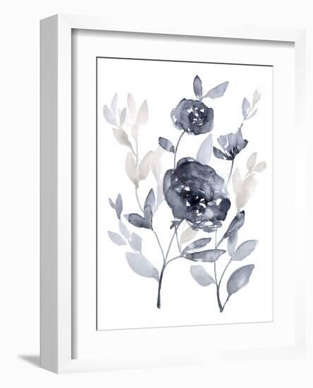 Peonies in Grey II-Jennifer Goldberger-Framed Art Print